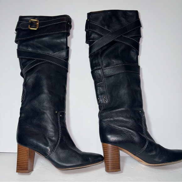Chloe Black Leather Knee-High Boots size 38 / 8 - Picture 3 of 13